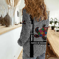 Indigenous Regions of Panama Guna de Madungandí Women Casual Shirt with Colorful Turtle and Black White Geometric Pattern - Wonder Print Shop