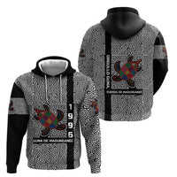 Indigenous Regions of Panama Guna de Madungandí Zip Hoodie with Colorful Turtle and Black White Geometric Pattern - Wonder Print Shop