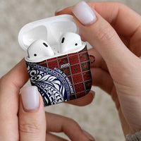 Indigenous Regions of Panama Guna de Wargandí AirPods Case with Tribal Pattern and Blue White Nature and People - Wonder Print Shop