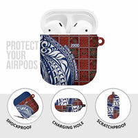 Indigenous Regions of Panama Guna de Wargandí AirPods Case with Tribal Pattern and Blue White Nature and People - Wonder Print Shop