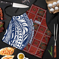 Indigenous Regions of Panama Guna de Wargandí Apron with Tribal Pattern and Blue White Nature and People - Wonder Print Shop