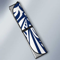 Indigenous Regions of Panama Guna de Wargandí Auto Sun Shade with Tribal Pattern and Blue White Nature and People - Wonder Print Shop