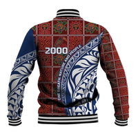 Indigenous Regions of Panama Guna de Wargandí Baseball Jacket with Tribal Pattern and Blue White Nature and People - Wonder Print Shop