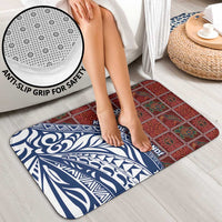 Indigenous Regions of Panama Guna de Wargandí Bathroom Set with Tribal Pattern and Blue White Nature and People - Wonder Print Shop