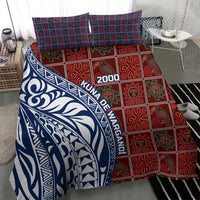 Indigenous Regions of Panama Guna de Wargandí Bedding Set with Tribal Pattern and Blue White Nature and People - Wonder Print Shop