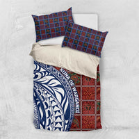 Indigenous Regions of Panama Guna de Wargandí Bedding Set with Tribal Pattern and Blue White Nature and People - Wonder Print Shop