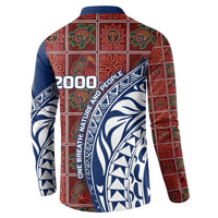 Indigenous Regions of Panama Guna de Wargandí Button Sweatshirt with Tribal Pattern and Blue White Nature and People - Wonder Print Shop