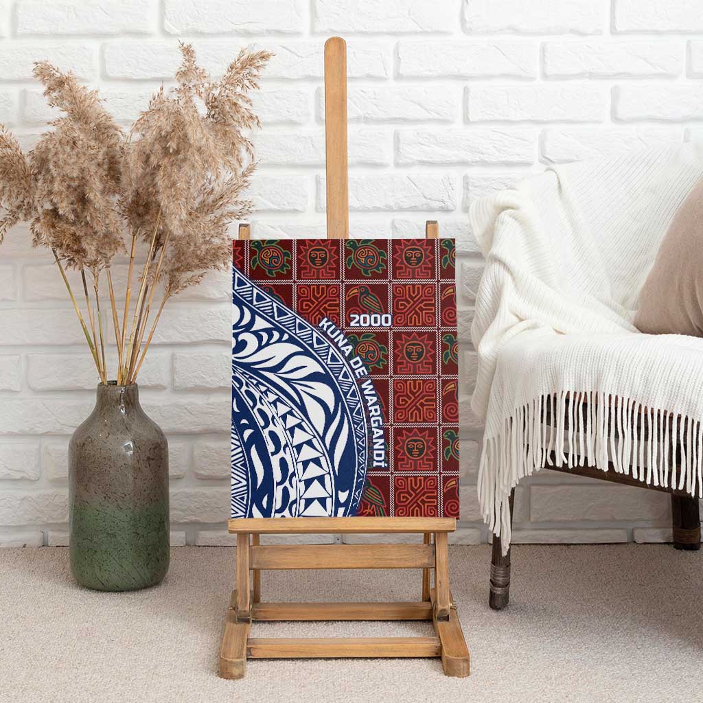 Indigenous Regions of Panama Guna de Wargandí Canvas Wall Art with Tribal Pattern and Blue White Nature and People - Wonder Print Shop