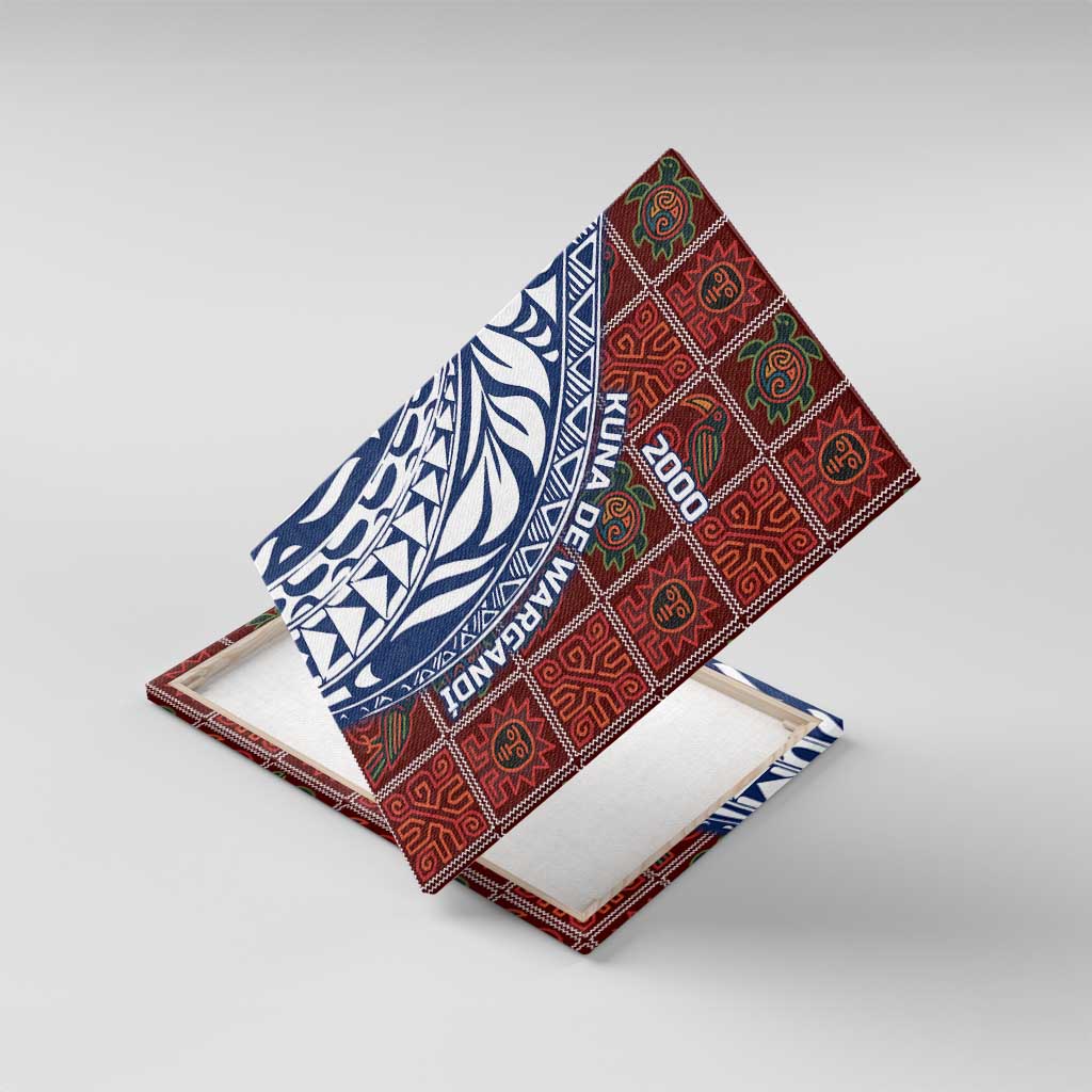 Indigenous Regions of Panama Guna de Wargandí Canvas Wall Art with Tribal Pattern and Blue White Nature and People - Wonder Print Shop