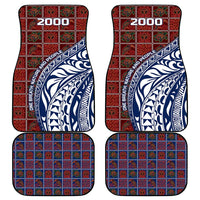 Indigenous Regions of Panama Guna de Wargandí Car Mats with Tribal Pattern and Blue White Nature and People - Wonder Print Shop