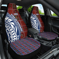 Indigenous Regions of Panama Guna de Wargandí Car Seat Cover with Tribal Pattern and Blue White Nature and People - Wonder Print Shop