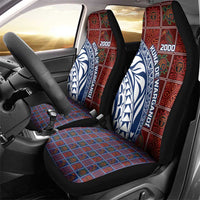 Indigenous Regions of Panama Guna de Wargandí Car Seat Cover with Tribal Pattern and Blue White Nature and People - Wonder Print Shop