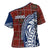 Indigenous Regions of Panama Guna de Wargandí Cross Shoulder Shirt with Tribal Pattern and Blue White Nature and People - Wonder Print Shop