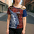 Indigenous Regions of Panama Guna de Wargandí Cross Shoulder Shirt with Tribal Pattern and Blue White Nature and People - Wonder Print Shop