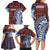 Indigenous Regions of Panama Guna de Wargandí Family Matching Long Sleeve Bodycon Dress and Hawaiian Shirt with Tribal Pattern and Blue White Nature and People - Wonder Print Shop