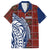 Indigenous Regions of Panama Guna de Wargandí Family Matching Long Sleeve Bodycon Dress and Hawaiian Shirt with Tribal Pattern and Blue White Nature and People - Wonder Print Shop