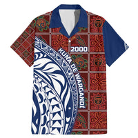 Indigenous Regions of Panama Guna de Wargandí Family Matching Mermaid Dress and Hawaiian Shirt with Tribal Pattern and Blue White Nature and People - Wonder Print Shop