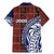 Indigenous Regions of Panama Guna de Wargandí Family Matching Mermaid Dress and Hawaiian Shirt with Tribal Pattern and Blue White Nature and People - Wonder Print Shop