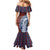 Indigenous Regions of Panama Guna de Wargandí Family Matching Mermaid Dress and Hawaiian Shirt with Tribal Pattern and Blue White Nature and People - Wonder Print Shop