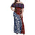 Indigenous Regions of Panama Guna de Wargandí Family Matching Off Shoulder Maxi Dress and Hawaiian Shirt with Tribal Pattern and Blue White Nature and People - Wonder Print Shop