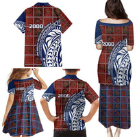 Indigenous Regions of Panama Guna de Wargandí Family Matching Puletasi and Hawaiian Shirt with Tribal Pattern and Blue White Nature and People - Wonder Print Shop