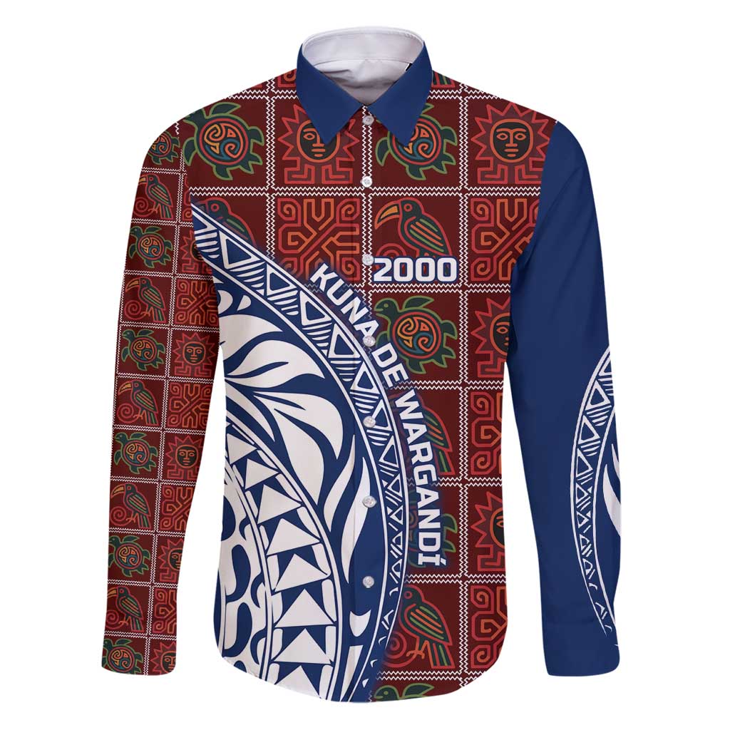 Indigenous Regions of Panama Guna de Wargandí Family Matching Puletasi and Hawaiian Shirt with Tribal Pattern and Blue White Nature and People - Wonder Print Shop