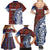 Indigenous Regions of Panama Guna de Wargandí Family Matching Summer Maxi Dress and Hawaiian Shirt with Tribal Pattern and Blue White Nature and People - Wonder Print Shop