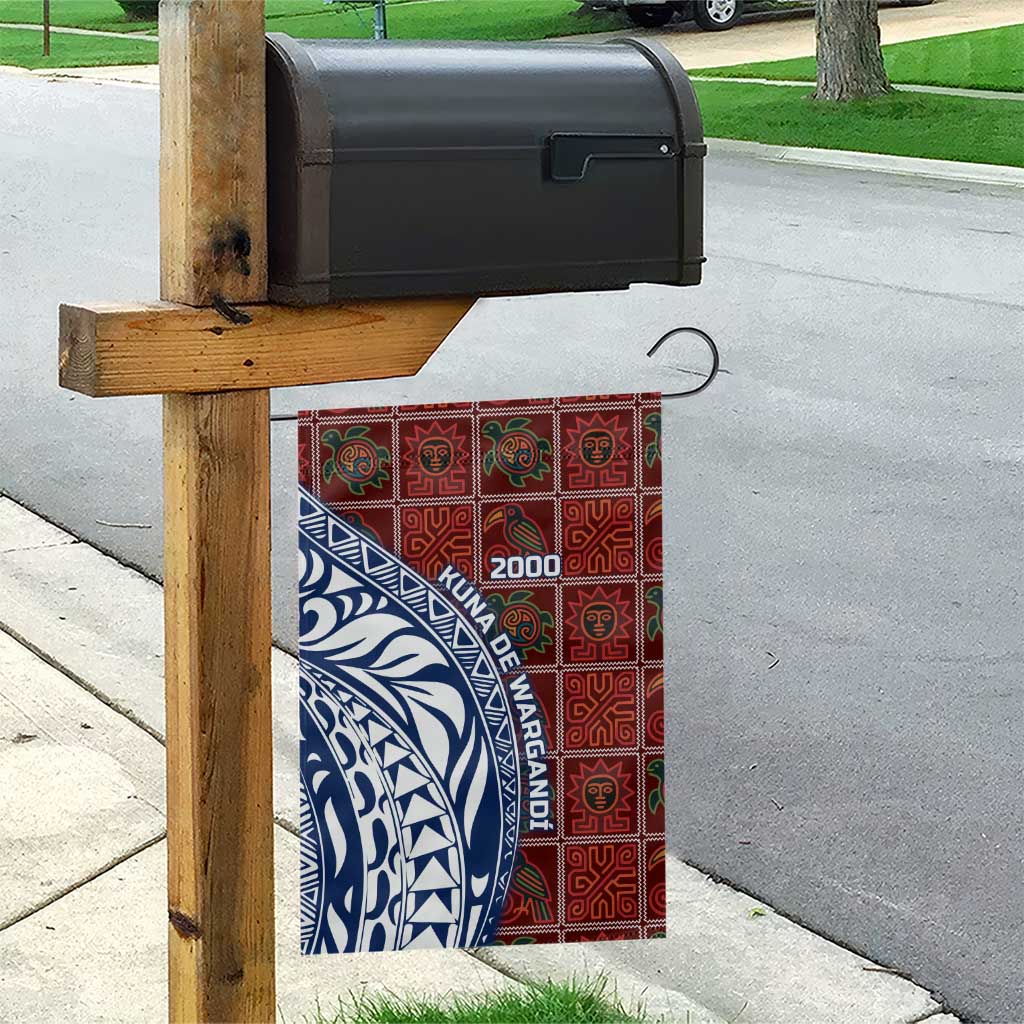 Indigenous Regions of Panama Guna de Wargandí Garden Flag with Tribal Pattern and Blue White Nature and People - Wonder Print Shop