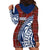 Indigenous Regions of Panama Guna de Wargandí Hoodie Dress with Tribal Pattern and Blue White Nature and People - Wonder Print Shop