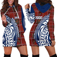 Indigenous Regions of Panama Guna de Wargandí Hoodie Dress with Tribal Pattern and Blue White Nature and People - Wonder Print Shop