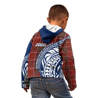 Indigenous Regions of Panama Guna de Wargandí Kid Hoodie with Tribal Pattern and Blue White Nature and People - Wonder Print Shop