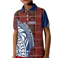 Indigenous Regions of Panama Guna de Wargandí Kid Polo Shirt with Tribal Pattern and Blue White Nature and People - Wonder Print Shop