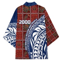 Indigenous Regions of Panama Guna de Wargandí Kimono with Tribal Pattern and Blue White Nature and People - Wonder Print Shop