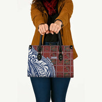 Indigenous Regions of Panama Guna de Wargandí Leather Bag with Tribal Pattern and Blue White Nature and People - Wonder Print Shop