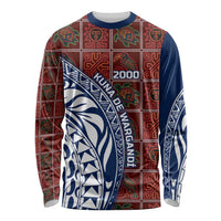 Indigenous Regions of Panama Guna de Wargandí Long Sleeve Shirt with Tribal Pattern and Blue White Nature and People - Wonder Print Shop