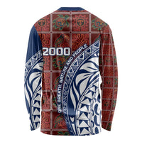 Indigenous Regions of Panama Guna de Wargandí Long Sleeve Shirt with Tribal Pattern and Blue White Nature and People - Wonder Print Shop