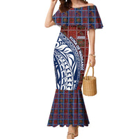 Indigenous Regions of Panama Guna de Wargandí Mermaid Dress with Tribal Pattern and Blue White Nature and People - Wonder Print Shop