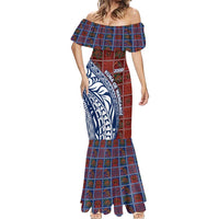Indigenous Regions of Panama Guna de Wargandí Mermaid Dress with Tribal Pattern and Blue White Nature and People - Wonder Print Shop