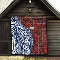 Indigenous Regions of Panama Guna de Wargandí Quilt with Tribal Pattern and Blue White Nature and People - Wonder Print Shop