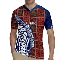 Indigenous Regions of Panama Guna de Wargandí Rugby Jersey with Tribal Pattern and Blue White Nature and People - Wonder Print Shop