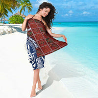 Indigenous Regions of Panama Guna de Wargandí Sarong with Tribal Pattern and Blue White Nature and People - Wonder Print Shop