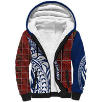 Indigenous Regions of Panama Guna de Wargandí Sherpa Hoodie with Tribal Pattern and Blue White Nature and People - Wonder Print Shop