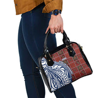 Indigenous Regions of Panama Guna de Wargandí Shoulder Handbag with Tribal Pattern and Blue White Nature and People - Wonder Print Shop