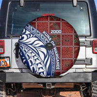 Indigenous Regions of Panama Guna de Wargandí Spare Tire Cover with Tribal Pattern and Blue White Nature and People - Wonder Print Shop