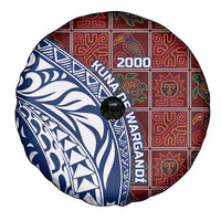 Indigenous Regions of Panama Guna de Wargandí Spare Tire Cover with Tribal Pattern and Blue White Nature and People - Wonder Print Shop