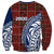 Indigenous Regions of Panama Guna de Wargandí Sweatshirt with Tribal Pattern and Blue White Nature and People - Wonder Print Shop