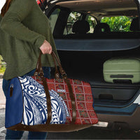 Indigenous Regions of Panama Guna de Wargandí Travel Bag with Tribal Pattern and Blue White Nature and People - Wonder Print Shop