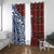 Indigenous Regions of Panama Guna de Wargandí Window Curtain with Tribal Pattern and Blue White Nature and People - Wonder Print Shop