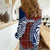 Indigenous Regions of Panama Guna de Wargandí Women Casual Shirt with Tribal Pattern and Blue White Nature and People - Wonder Print Shop