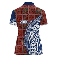 Indigenous Regions of Panama Guna de Wargandí Women Polo Shirt with Tribal Pattern and Blue White Nature and People - Wonder Print Shop